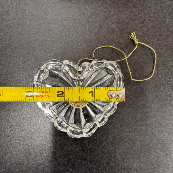 Vintage Princess House Lead Crystal Glass 3" Heart Hanging Ornament Czech #140 - Picture 9 of 10